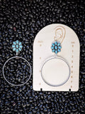Poppy Stud Dangle Hoop Fashion Earrings - Jewelry - Blue Tortoise - Bronco Western Supply Co.