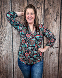 Prairie Bloom Floral and Paisley Top by Sterling Kreek - Shirts & Tops - Sterling Kreek - Bronco Western Supply Co.