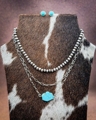 Prairie Current Layered Necklace Set in Turquoise – Jewelry from Bronco Western Supply Co.