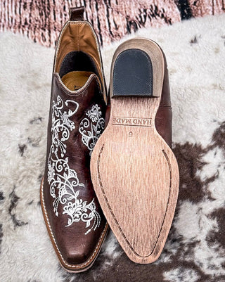 Prairie Dream Embroidered Western Leather Ankle Booties by Myra Bag – Women's Shoes from Bronco Western Supply Co.
