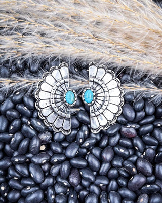 Prairie Halo Fan Concho Fashion Stud Earrings – Jewelry from Bronco Western Supply Co.