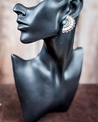 Prairie Halo Fan Concho Fashion Stud Earrings – Jewelry from Bronco Western Supply Co.