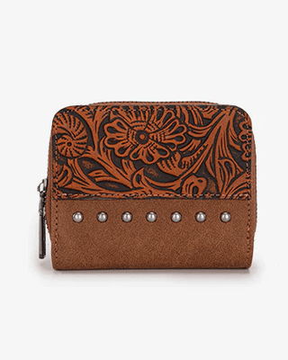 Prairie Rose Tooled Wallet in Brown by Wrangler – Purses & Wallets from Bronco Western Supply Co.