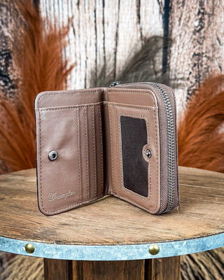 Prairie Rose Tooled Wallet in Coffee by Wrangler – Purses & Wallets from Bronco Western Supply Co.