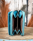 Prairie Rose Tooled Wallet in Turquoise by Wrangler - Purses & Wallets - Montana West - Bronco Western Supply Co.