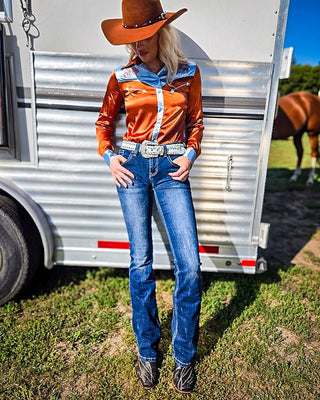 Premium II Bootcut Jeans in Medium Wash by Cowgirl Tuff – Apparel from Bronco Western Supply Co.