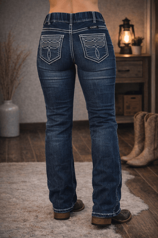 Pull - On Boot Stitch Bootcut Jeans by Cowgirl Tuff – Apparel from Bronco Western Supply Co.