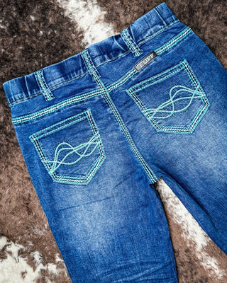 Pull - On Turquoise Hurricane Trouser by Cowgirl Tuff – Apparel from Bronco Western Supply Co.