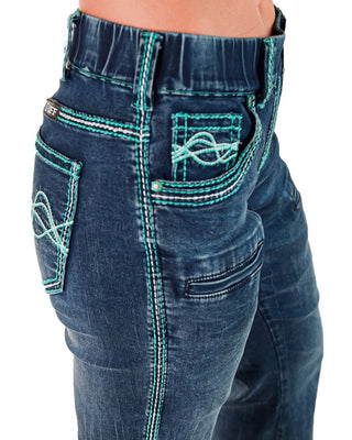 Pull - On Turquoise Hurricane Trouser by Cowgirl Tuff – Apparel from Bronco Western Supply Co.