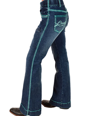 Pull - On Turquoise Hurricane Trouser by Cowgirl Tuff – Apparel from Bronco Western Supply Co.