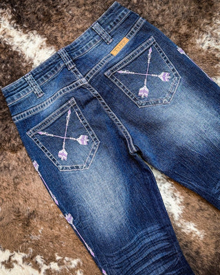 Purple Arrows Bootcut Jeans by Cowgirl Tuff – Apparel from Bronco Western Supply Co.