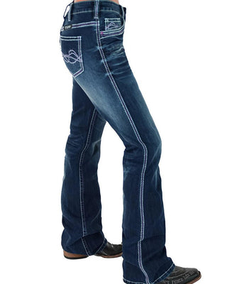 Purple Hurricane Bootcut Jeans in Dark Wash by Cowgirl Tuff – Apparel from Bronco Western Supply Co.