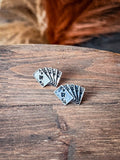 Queen of Spades Stud Fashion Earrings - Jewelry - Blue Tortoise - Bronco Western Supply Co.