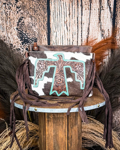 Quill Hair on Hide Fringe Crossbody Bag - Purses & Wallets - Sixtease Bags - Bronco Western Supply Co.