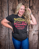 Raised on 90's Country Distressed Graphic Tee - Faded Black - Apparel - Country Deep Apparel - Bronco Western Supply Co.