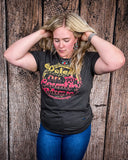 Raised on 90's Country Distressed Graphic Tee - Faded Black - Apparel - Country Deep Apparel - Bronco Western Supply Co.