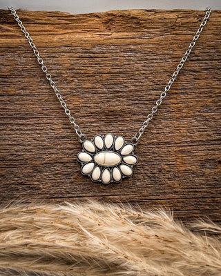 Ramblin’ Rose Necklace in White – Jewelry from Bronco Western Supply Co.