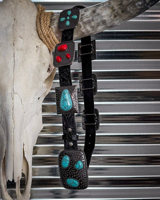 Redstone Revival Concho Belt in Black by Lucky and Blessed – Accessories from Bronco Western Supply Co.