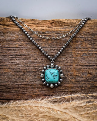Remington Square Stone Layered Necklace – Jewelry from Bronco Western Supply Co.