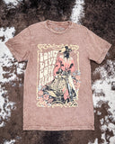 Retro Long Live Cowgirls Graphic Tee - Mocha - Apparel - Lotus Fashion - Bronco Western Supply Co.
