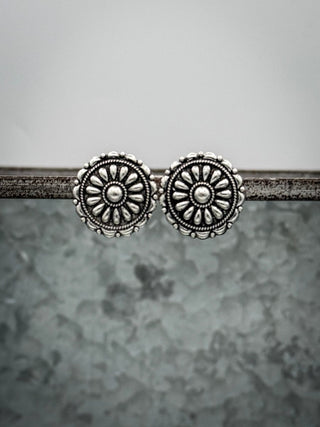 Ridgeview Floral Concho Stud Earrings – Jewelry from Bronco Western Supply Co.