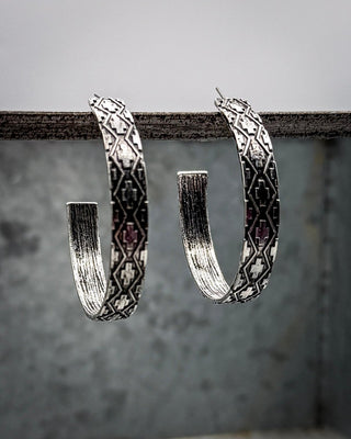 Ridgeway Aztec Hoop Fashion Earrings – Jewelry from Bronco Western Supply Co.
