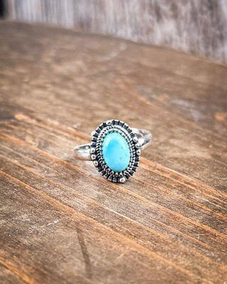 Riley Adjustable Genuine Turquoise Ring – Jewelry from Bronco Western Supply Co.