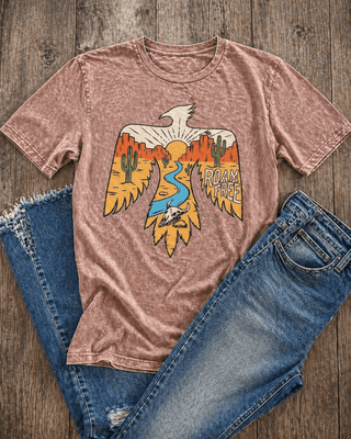 Roam Free Graphic Tee - Mocha – Apparel from Bronco Western Supply Co.