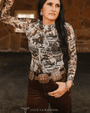 Rodeo Collage Mesh Top - Apparel - Lucky & Blessed - Bronco Western Supply Co.