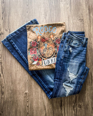 Rodeo Junkie Graphic Tee in Brown Leopard – Shirts & Tops from Bronco Western Supply Co.