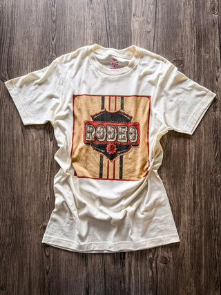 Rodeo Revival Rhinestone Graphic Tee in Cream – Apparel from Bronco Western Supply Co.