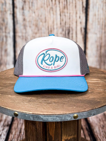 Rope Like a Girl - Turquoise and Pink Hooey Hat - Accessories - Hooey - Bronco Western Supply Co.