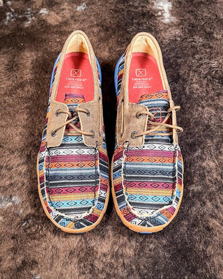 Rory Twisted X Boat Shoe Driving Moc - Serape & Bomber – Women's Shoes from Bronco Western Supply Co.