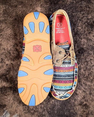 Rory Twisted X Boat Shoe Driving Moc - Serape & Bomber – Women's Shoes from Bronco Western Supply Co.