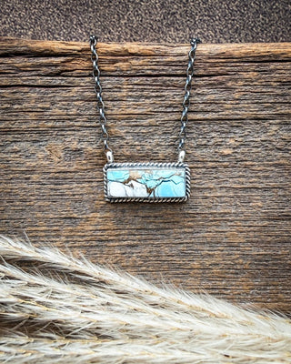 Rosa Rail Cotton Candy Sterling Silver Bar Necklace by Johnny Dixon – Necklace from Bronco Western Supply Co.