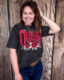 Rose Outlaw Vintage Graphic Tee - Black Acid Wash - Apparel - Country Deep Apparel - Bronco Western Supply Co.