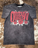 Rose Outlaw Vintage Graphic Tee - Black Acid Wash - Apparel - Country Deep Apparel - Bronco Western Supply Co.