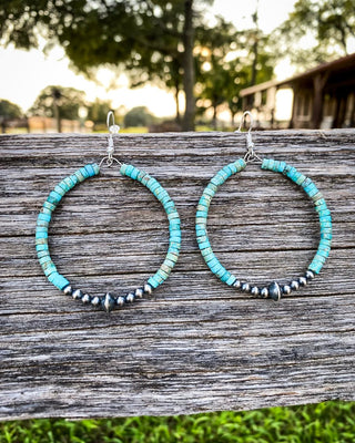 Rowan Variscite Hoop Earrings with Sterling Pearls – Jewelry from Bronco Western Supply Co.