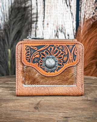 Rowdy Rita Hair - On Wallet in Brown by Trinity Ranch – Purses & Wallets from Bronco Western Supply Co.