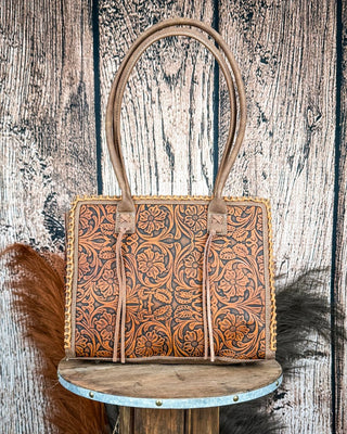 Rowena Tooled Concealed Carry Tote in Brown by Montana West – Purses & Wallets from Bronco Western Supply Co.
