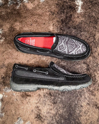 Roxy Twisted X Slip - On Driving Moc - Black & Grey – Women's Shoes from Bronco Western Supply Co.