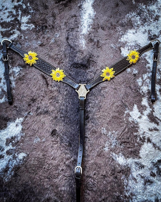 Royal King 3D Sunflower Breast Collar – Breast Collars from Bronco Western Supply Co.
