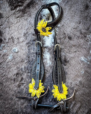 Royal King 3D Sunflower Single Ear Headstall – Headstalls & Accessories from Bronco Western Supply Co.