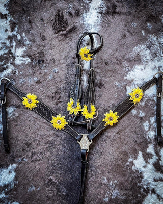 Royal King 3D Sunflower Single Ear Headstall – Headstalls & Accessories from Bronco Western Supply Co.