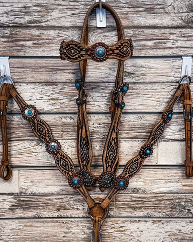 Royal King - Serenity Headstall and Breastcollar Set - Horse Tack - Tough 1 - Bronco Western Supply Co.