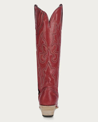 Ruby Vesper Tall Embroidered Snip Toe Boots in Red by Corral Boots – Women's Boots from Bronco Western Supply Co.
