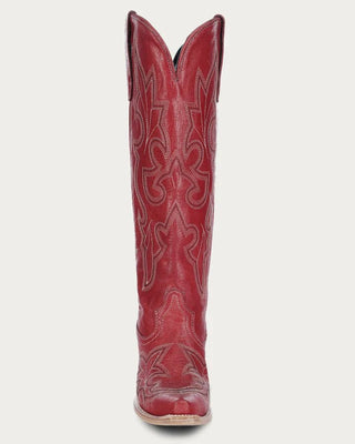 Ruby Vesper Tall Embroidered Snip Toe Boots in Red by Corral Boots – Women's Boots from Bronco Western Supply Co.