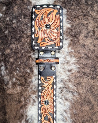 belt on cowhide