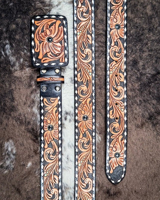 belt on cow hide