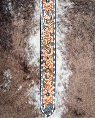 belt on cowhide